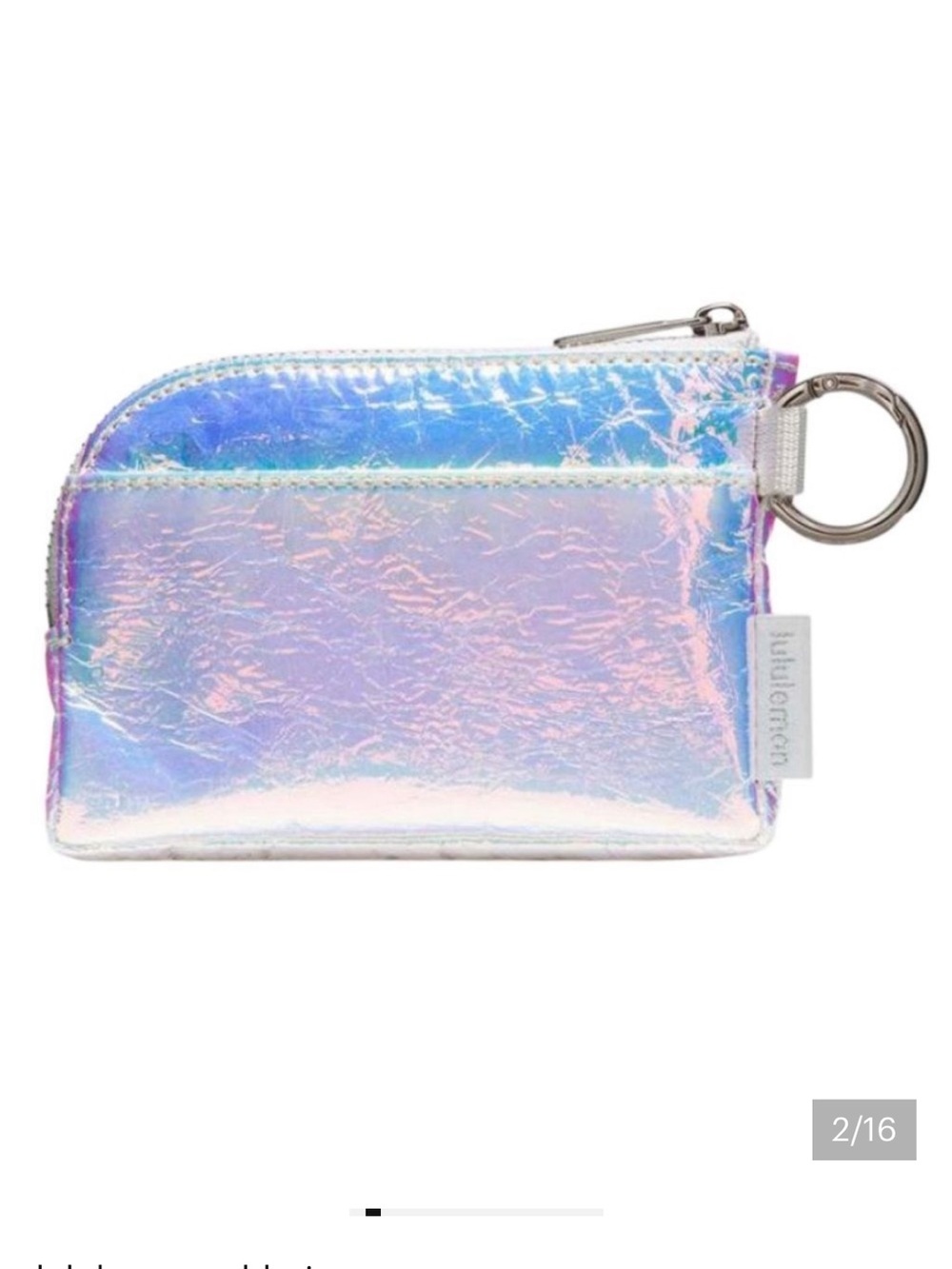 lululemon Iridescent Silver Clippable Card Pouch - Picture 2 of 7